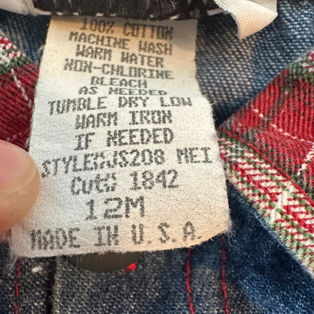 VTG LA Kid Denim & Plaid Jacket‎ 12M Unisex Baby Toddler